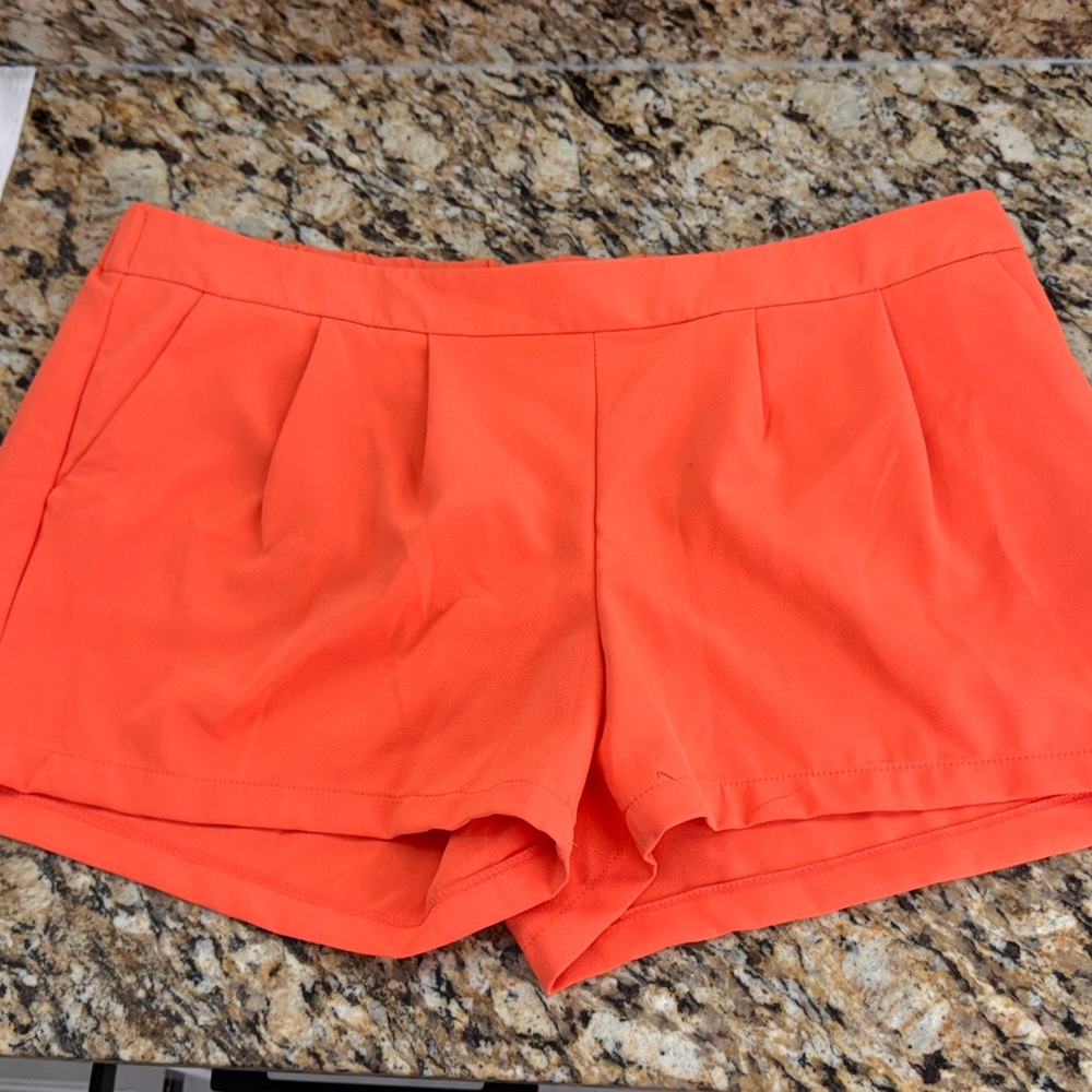 Pre-Owned Mossimo High Waist Orange Tailored Shorts with Pleats, Worn Once.
